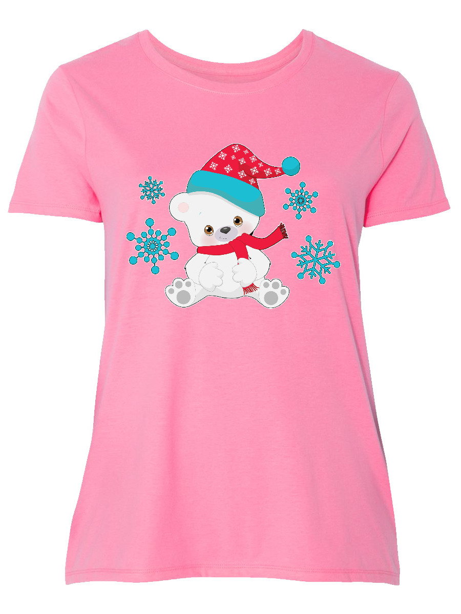 Cute Christmas Snow Bear Adult T Shirt Cute Christmas Snow Bear Adult T Shirt